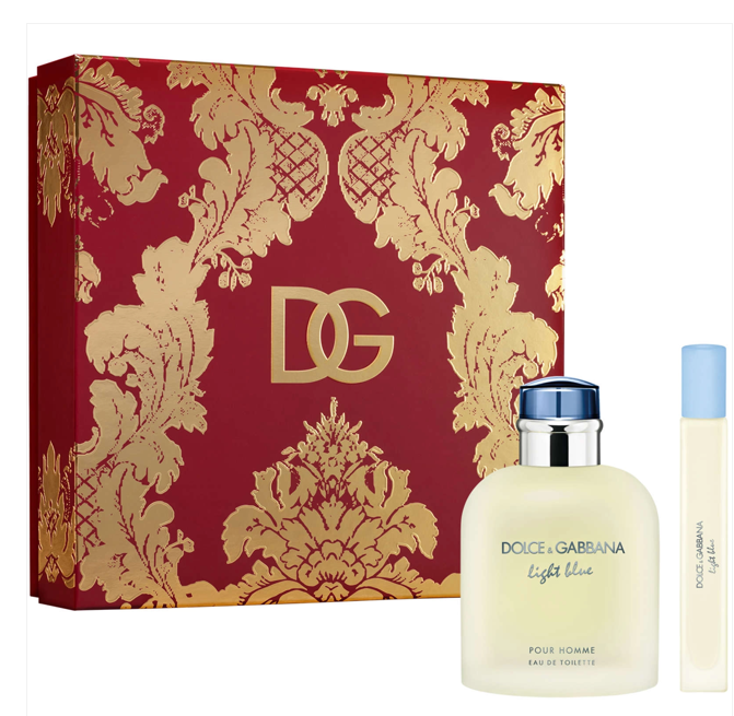 D&G LIGHT BLUE POUR HOMME EDT SP 4.2oz + 10ML EDT TRAVEL SP