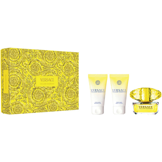 VERSACE YELLOW DIAMOND EDT SP 3oz+3.4oz Body lotion+3.4oz shower gel